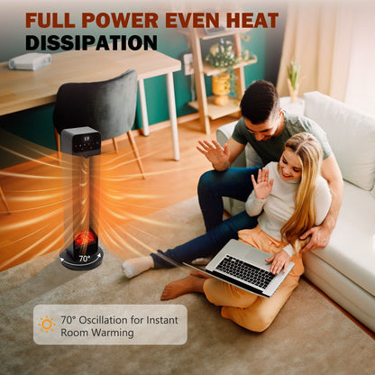 Electric Tower Space Heater with Remote 26",1500W Space Heater for Indoor Use