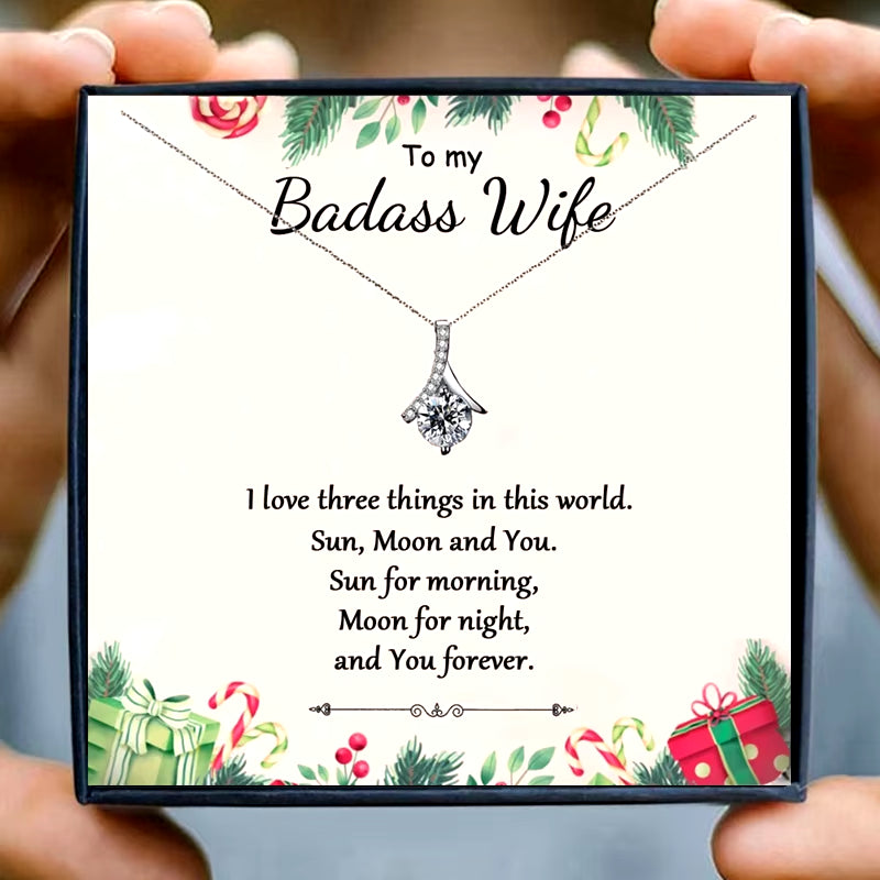 Gift for Wife Necklace Husband Fashion Crystal Necklace Femal Soulmate Pendant Necklaces Girl Jewelry Christmas Birthday Gifts